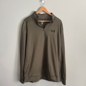 Under Armour Men's Dark Olive Quarter-Zip Pullover XXL